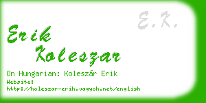 erik koleszar business card